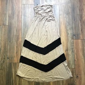 Tan and black maxi dress NWT